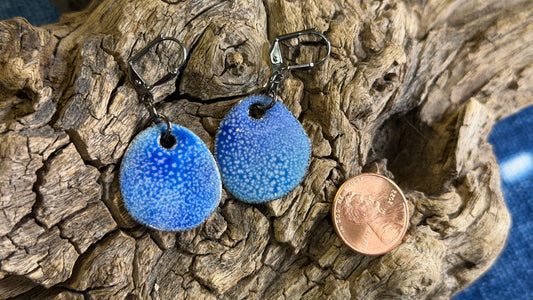 Winter Blizzard Enamel Earrings by Andrew Thornton