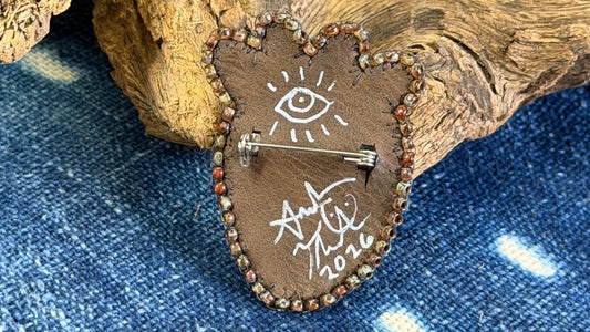 Strawberry Beaded Pin / Brooch by Andrew Thornton