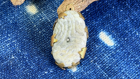 Carved Ocean Jasper Pendant by Andrew Thornton