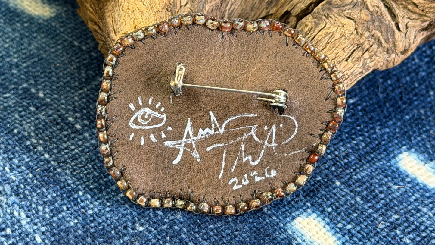 Tomato Beaded Pin / Brooch by Andrew Thornton