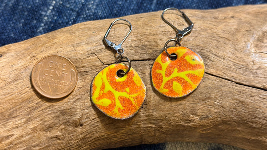 Arabesque Enamel Earrings by Andrew Thornton