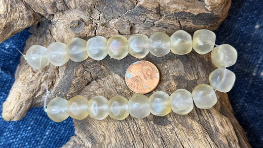 Vintage Czech Glass Bead Strand - Faceted Round - 13mm - 8"