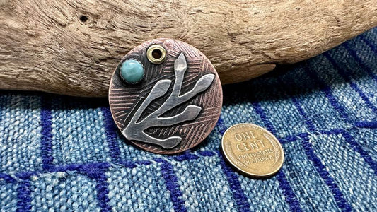 New Day Copper & Silver Gemstone Pendants