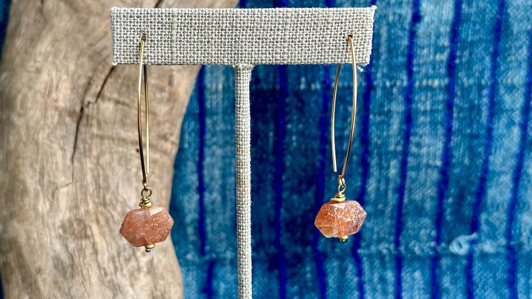 Sunstone Earrings by Andrew Thornton