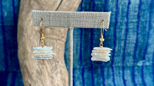 Biwa Pearl Earrings by Andrew Thornton