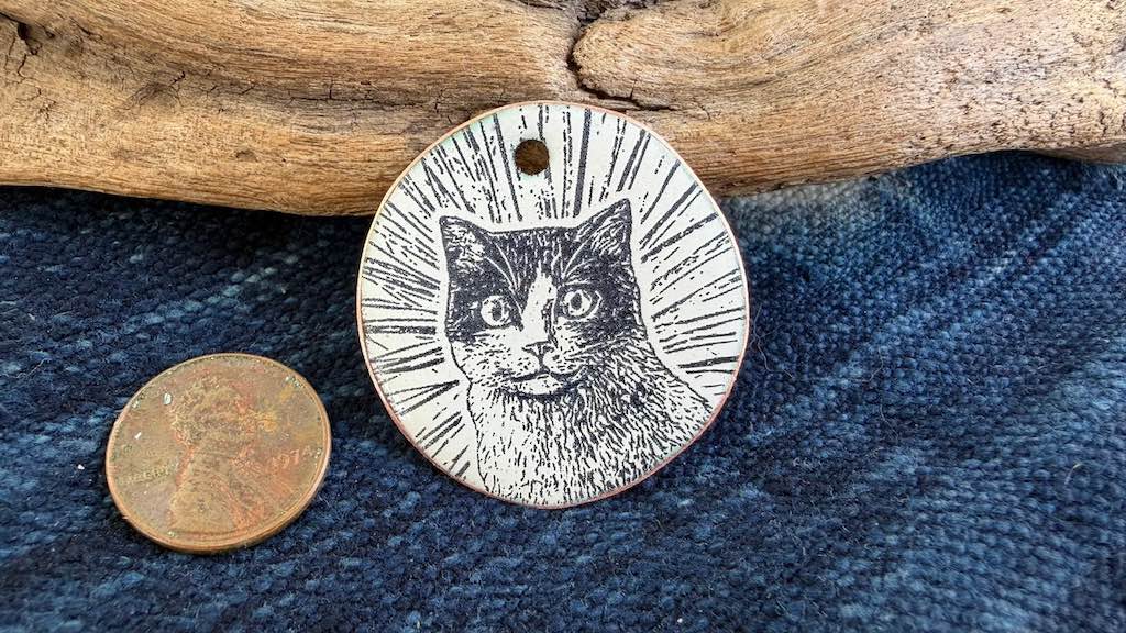 Laser-Etched Enamel Pendant by Andrew Thornton