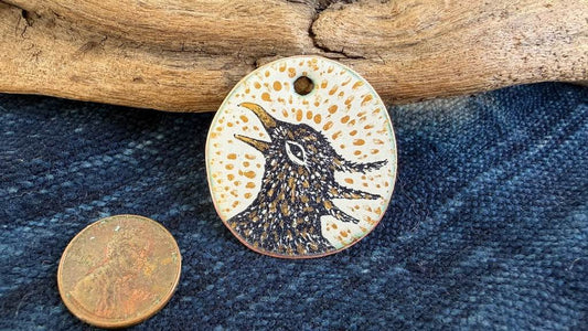 Laser-Etched Enamel Pendant by Andrew Thornton