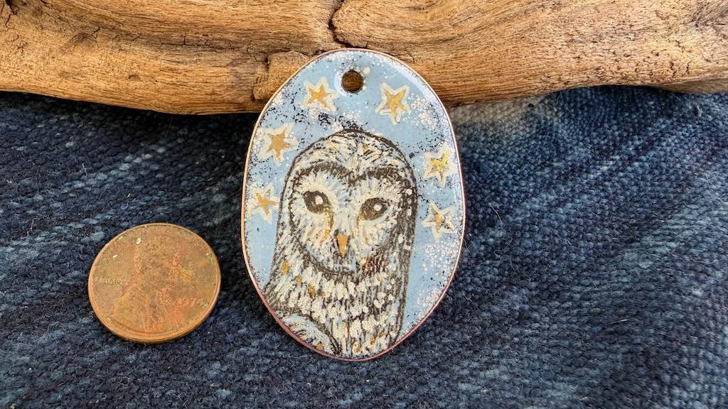 Laser-Etched Enamel Pendant by Andrew Thornton