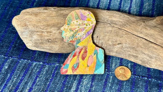 Inner Jungles Art Pin / Brooch by Andrew Thornton