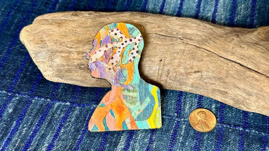 Inner Jungles Art Pin / Brooch by Andrew Thornton
