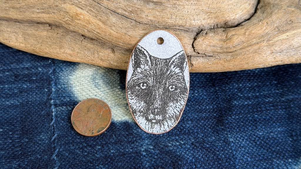 Laser-Etched Enamel Pendant by Andrew Thornton