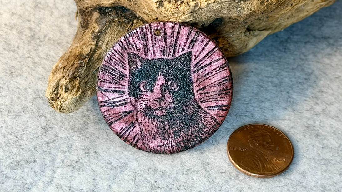 Laser-Etched Enamel Pendant by Andrew Thornton