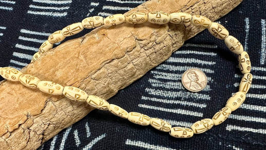 Bone Bead Strand - Barrel - 15mm x 7mm - 16”