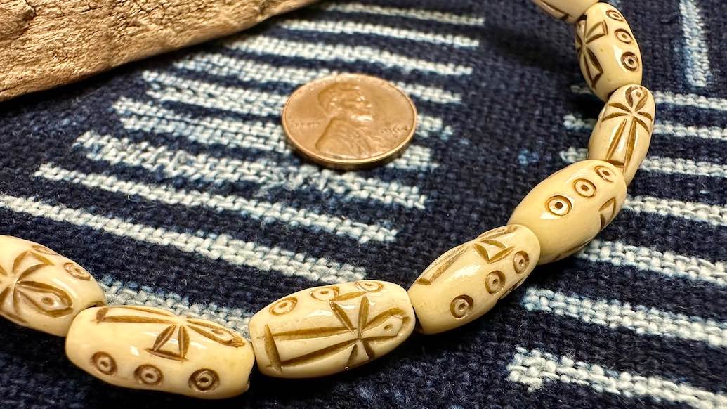 Bone Bead Strand - Barrel - 15mm x 7mm - 16”