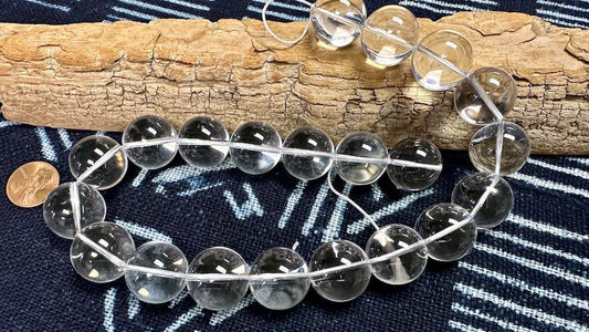 Quartz Bead Strand - Smooth Rounds - 19mm - 16”