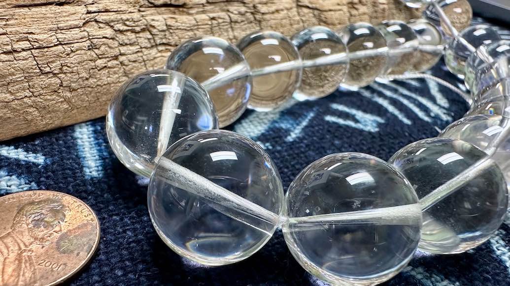 Quartz Bead Strand - Smooth Rounds - 19mm - 16”