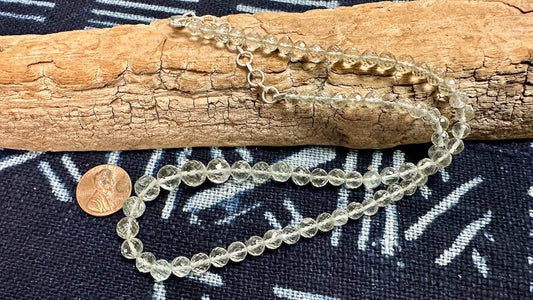 Prasiolite Bead Strand - Graduated Faceted Rounds - 5mm - 9mm - 16”