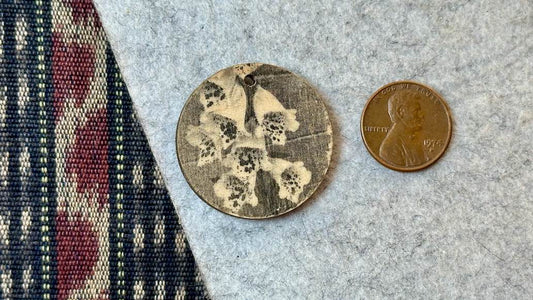 Faux Vintage Floral Wooden Pendant