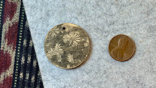 Faux Vintage Floral Wooden Pendant