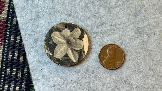 Faux Vintage Floral Wooden Pendant