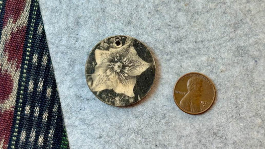 Faux Vintage Floral Wooden Pendant