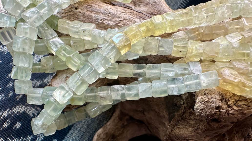 Prehnite Bead Strand - Cubes - 5mm - 16.5”