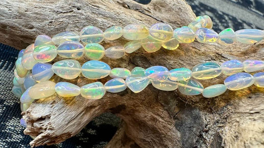 Opal Bead Strand / Necklace - Graduated Smooth Nuggets - 4mm x 6mm - 7mm x 12mm - 16”