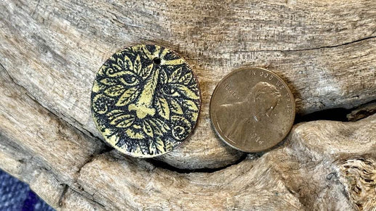 Luster Pendant by Allegory Gallery — Green Man - Inca Gold