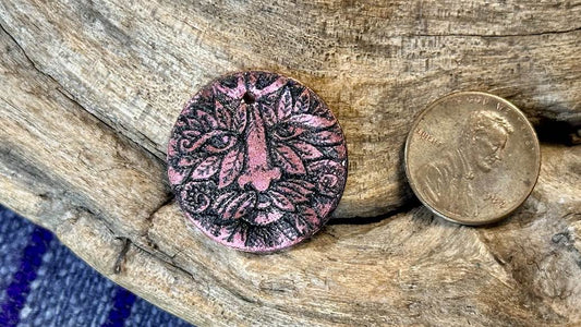 Luster Pendant by Allegory Gallery — Green Man - Venetian Red