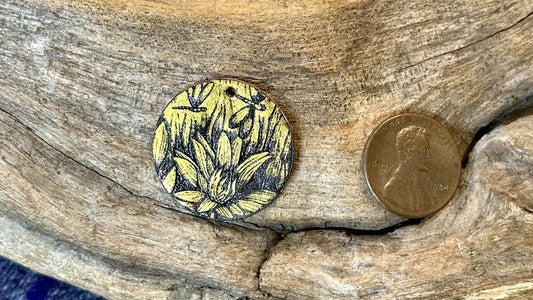 Luster Pendant by Allegory Gallery — Water Lilies - Inca Gold