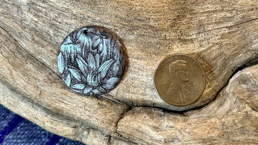 Luster Pendant by Allegory Gallery — Water Lilies - Cherokee Purple