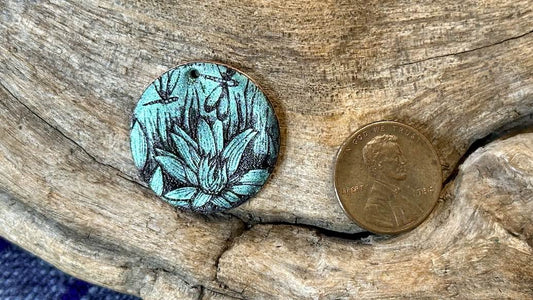 Luster Pendant by Allegory Gallery — Water Lilies - English Ivy