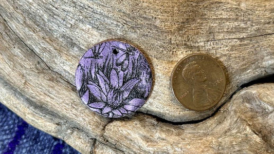 Luster Pendant by Allegory Gallery — Water Lilies - Phoenician Purple