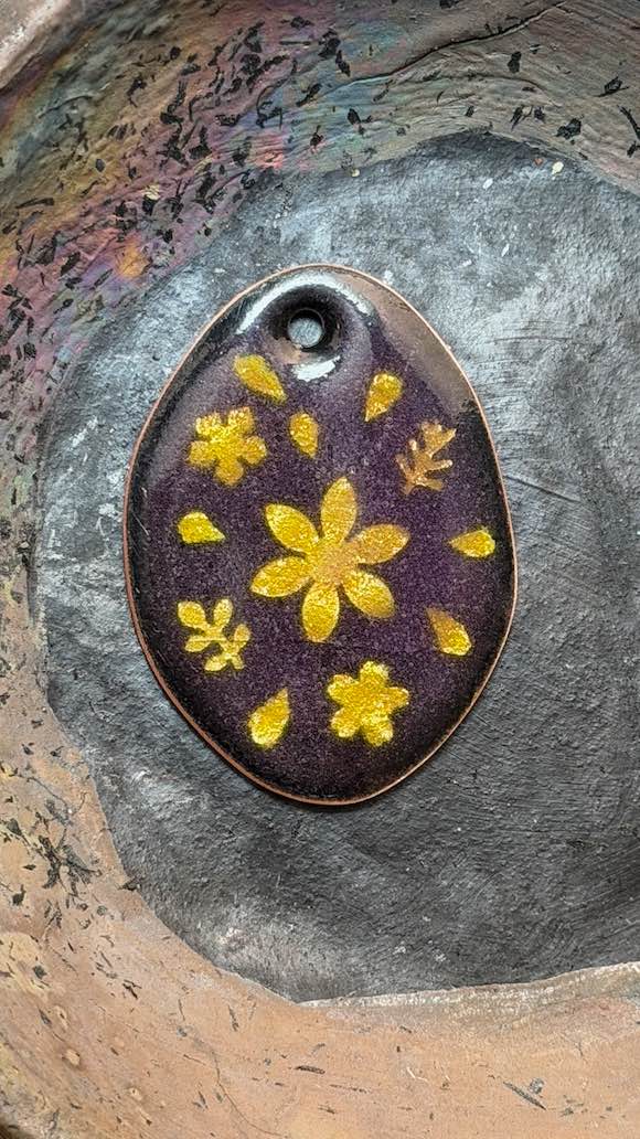 Golden Hour Enamel Pendant by Andrew Thornton