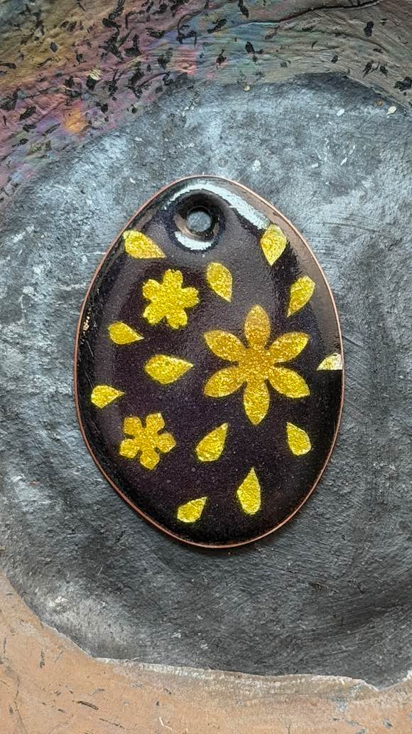 Golden Hour Enamel Pendant by Andrew Thornton