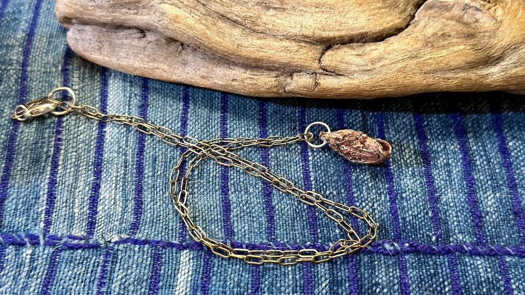 Cast Bronze Pendant Necklace by Allegory Gallery — Cardamom Seed Pod