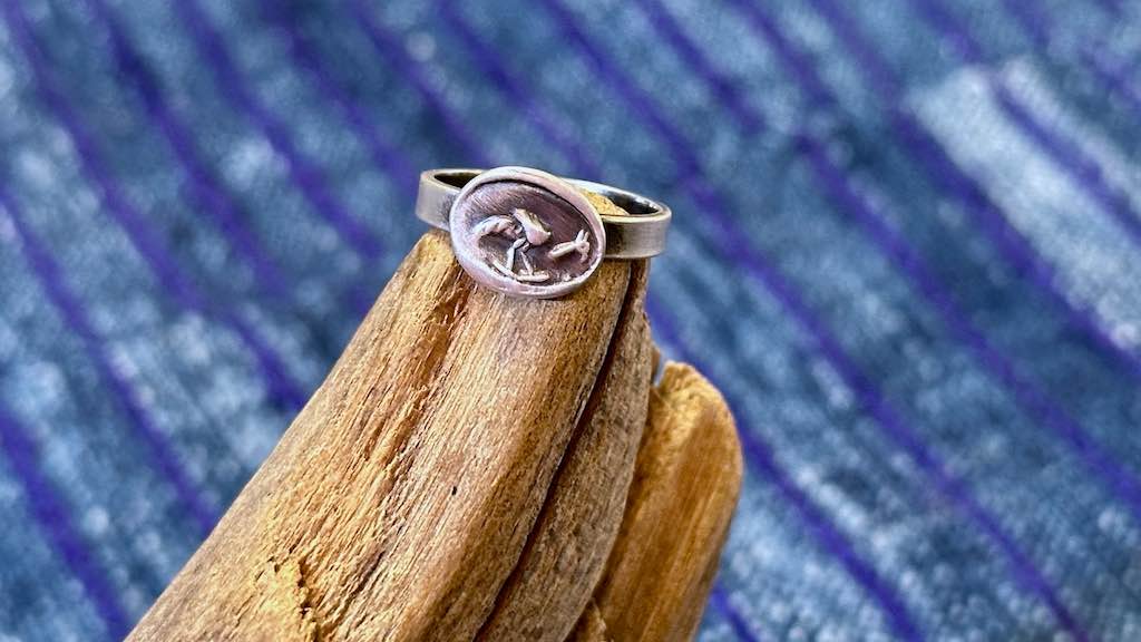 Sterling & Fine Silver Ring by Andrew Thornton - Size 5.5