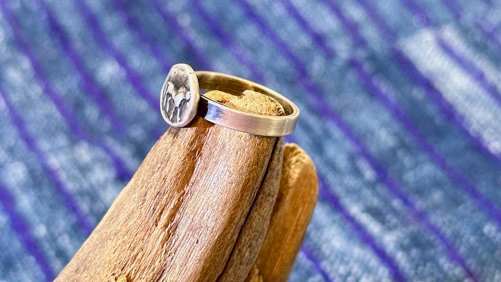 Sterling & Fine Silver Ring by Andrew Thornton - Size 6