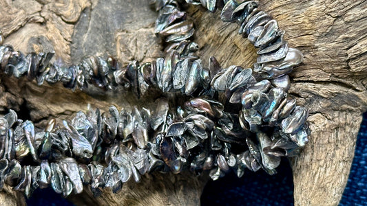 Vintage Cornflake Pearl Bead Strand - 8mm - 10mm - 15”