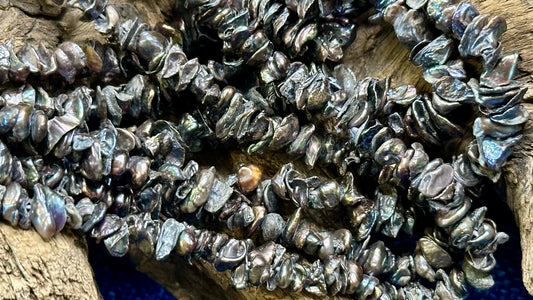 Vintage Cornflake Pearl Bead Strand - 6mm - 8mm - 15”