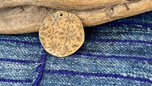 Bronze Pendant by Andrew Thornton - Floral Textile