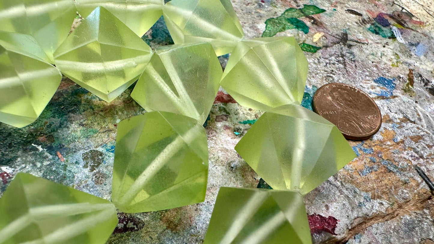 Vintage Lucite Bead Strand - Faceted Bicone - 22mm x 20mm - 16”