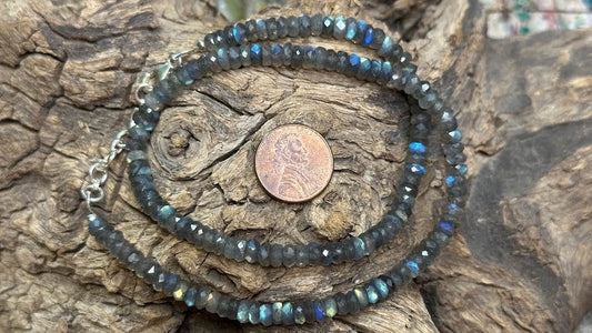 Labradorite Bead Strand / Necklace - Faceted Rondelles - 5.5mm — 16”