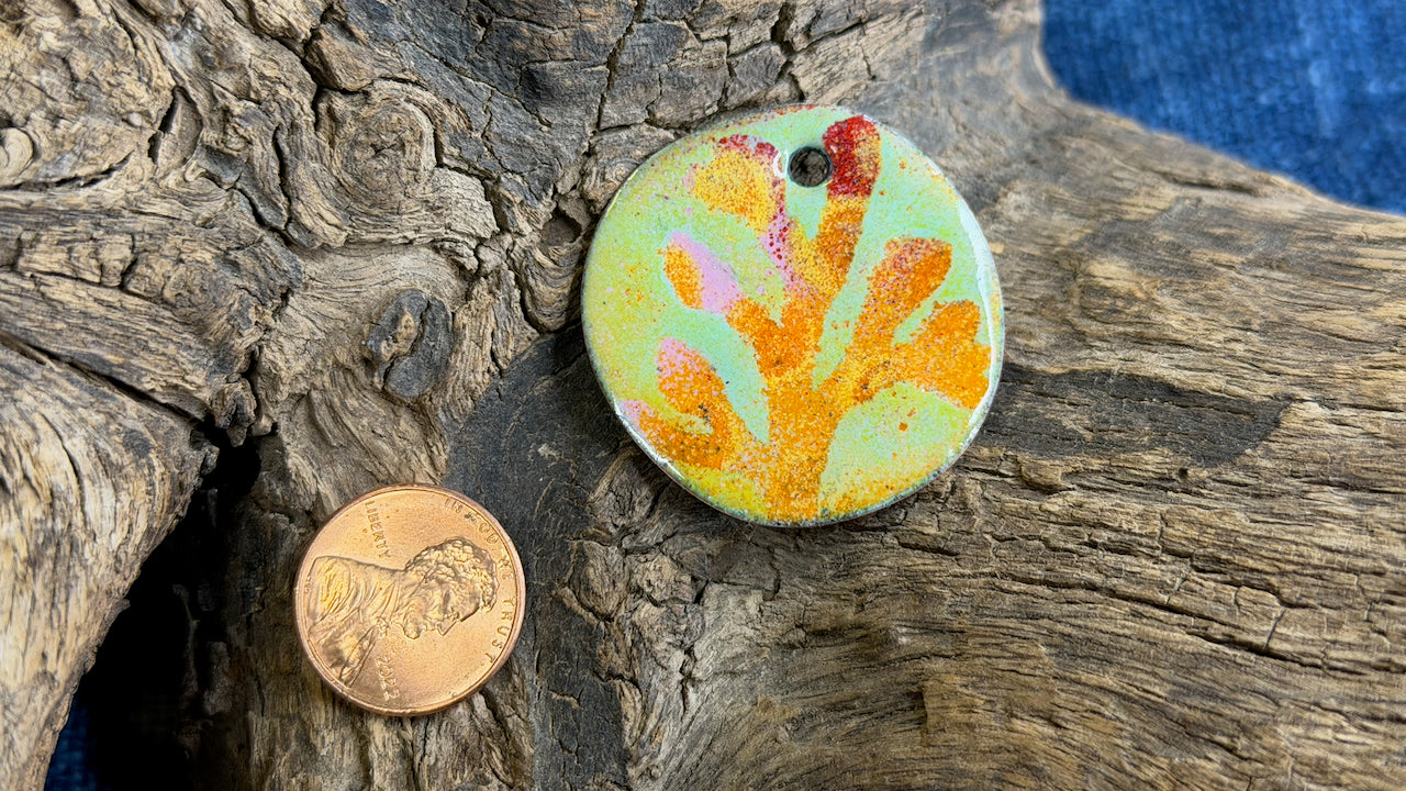 Kaleidaflora Enamel Pendant by Andrew Thornton