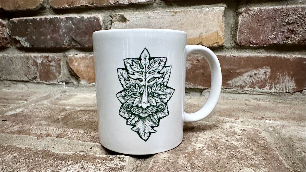 Allegory Gallery 12oz. Mug — Green Man — *DARK GREEN DESIGN*