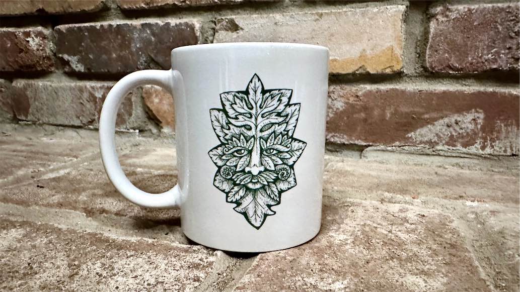 Allegory Gallery 12oz. Mug — Green Man — *DARK GREEN DESIGN*