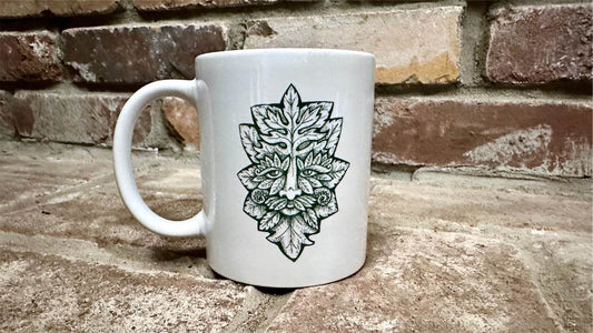 Allegory Gallery 12oz. Mug — Green Man — *DARK GREEN DESIGN*