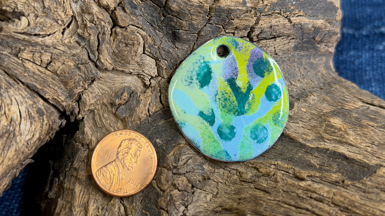 Kaleidaflora Enamel Pendant by Andrew Thornton