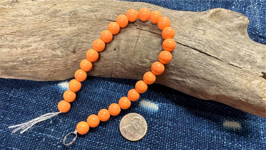 Glass Smooth Round Bead Strand - 8mm - Orange - 8"