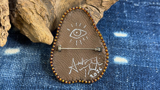 Guava Beaded Pin / Brooch by Andrew Thornton